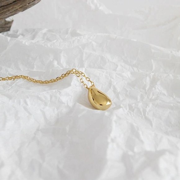 *NEW Gold/925 Sterling Silver Waterdrop Necklace - Picture 7 of 8